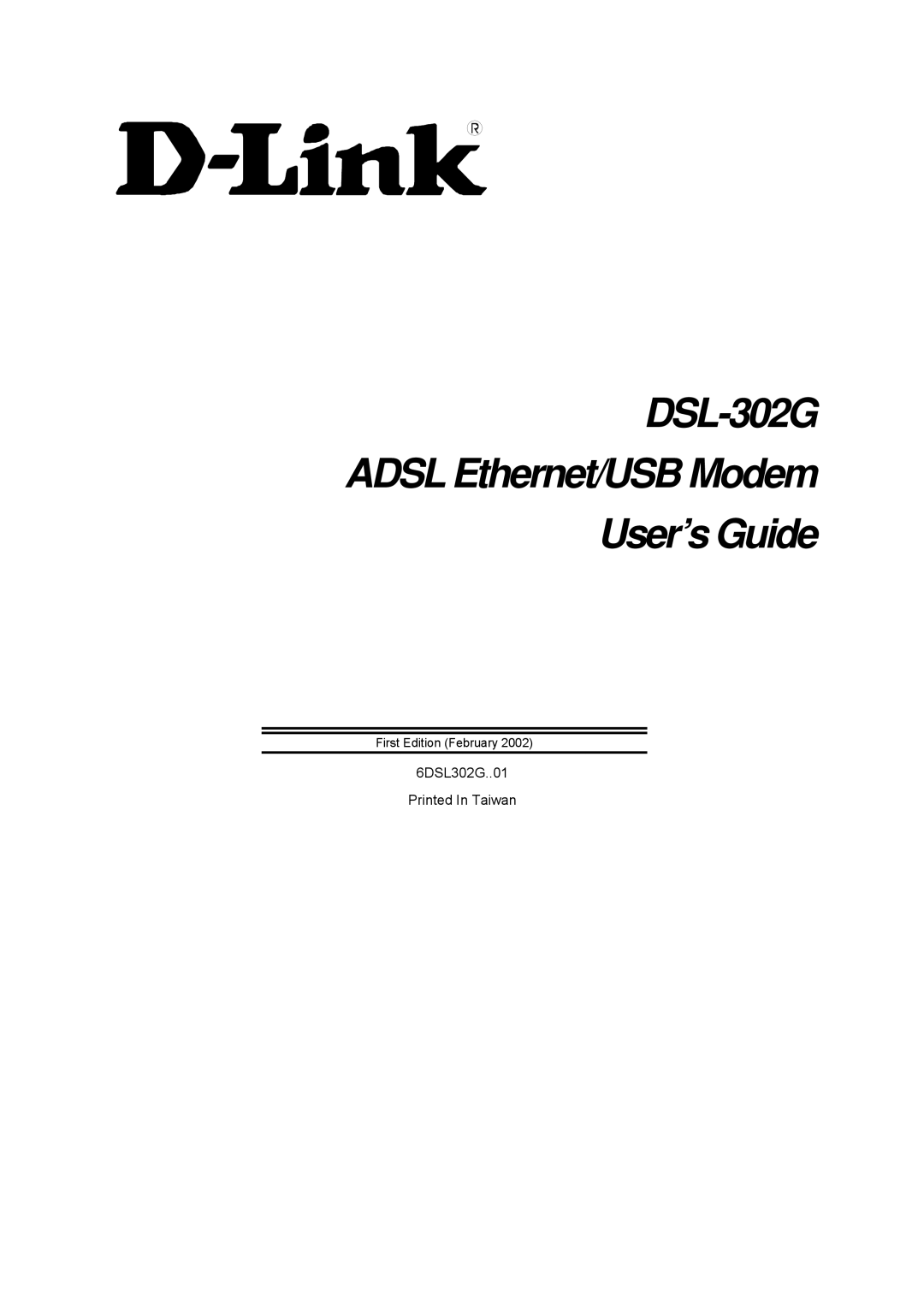 D-Link manual DSL-302G Adsl Ethernet/USB Modem User’s Guide 