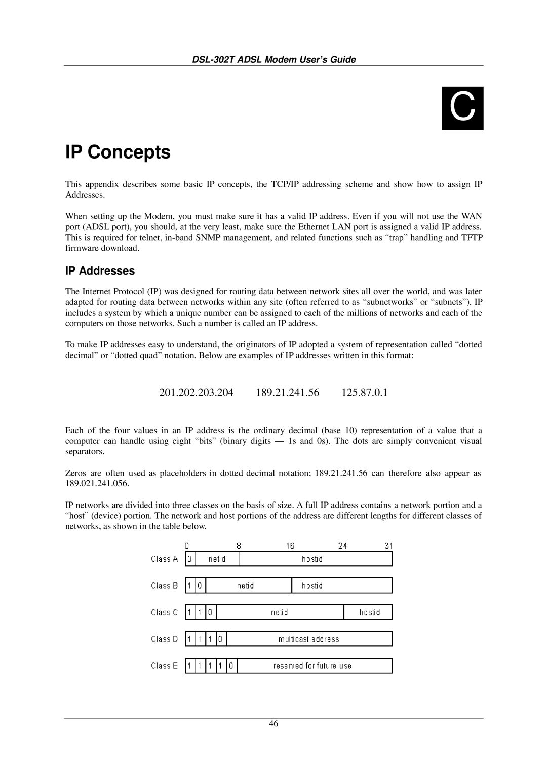 D-Link DSL-302T user manual IP Concepts, IP Addresses 