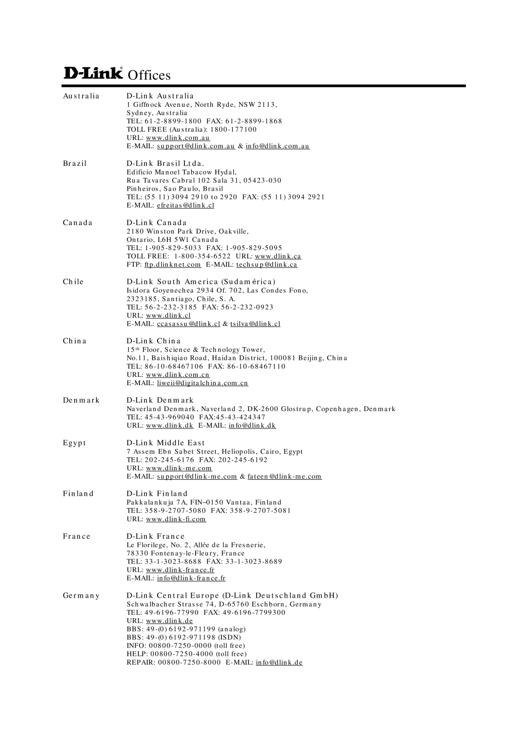 D-Link DSL-302T user manual Offices 