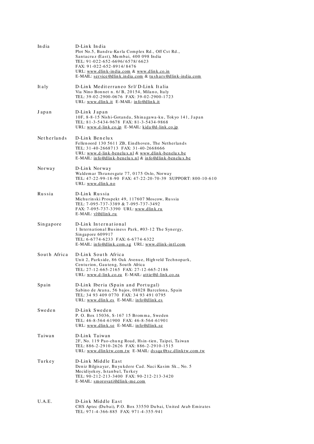 D-Link DSL-302T user manual Italy Link Mediterraneo Srl/D-Link Italia 