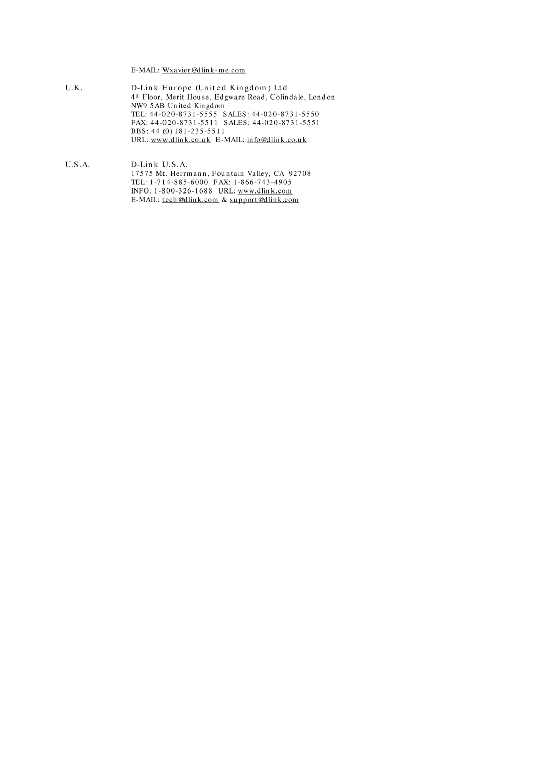 D-Link DSL-302T user manual Link U.S.A 