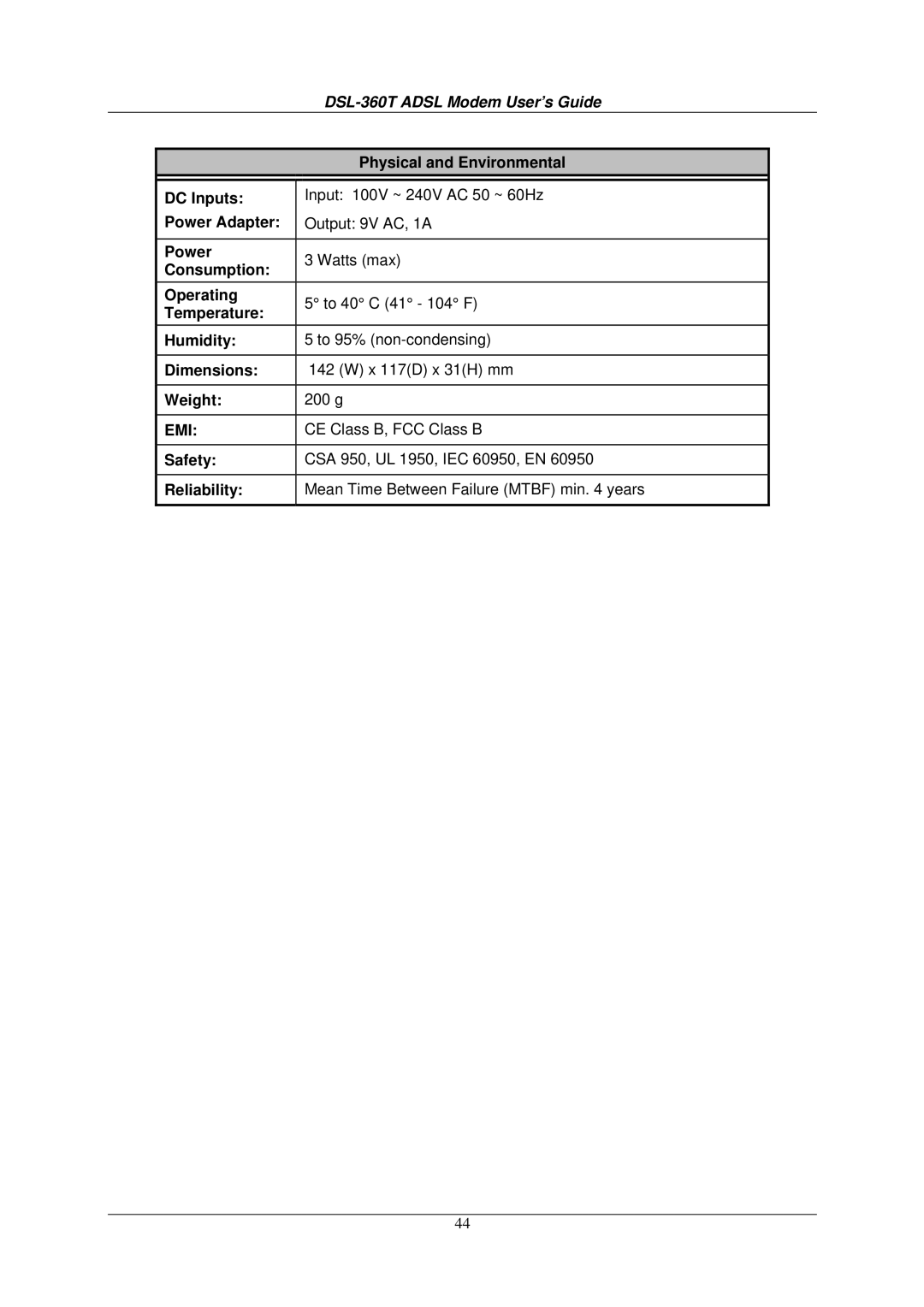 D-Link DSL-360T user manual Emi 