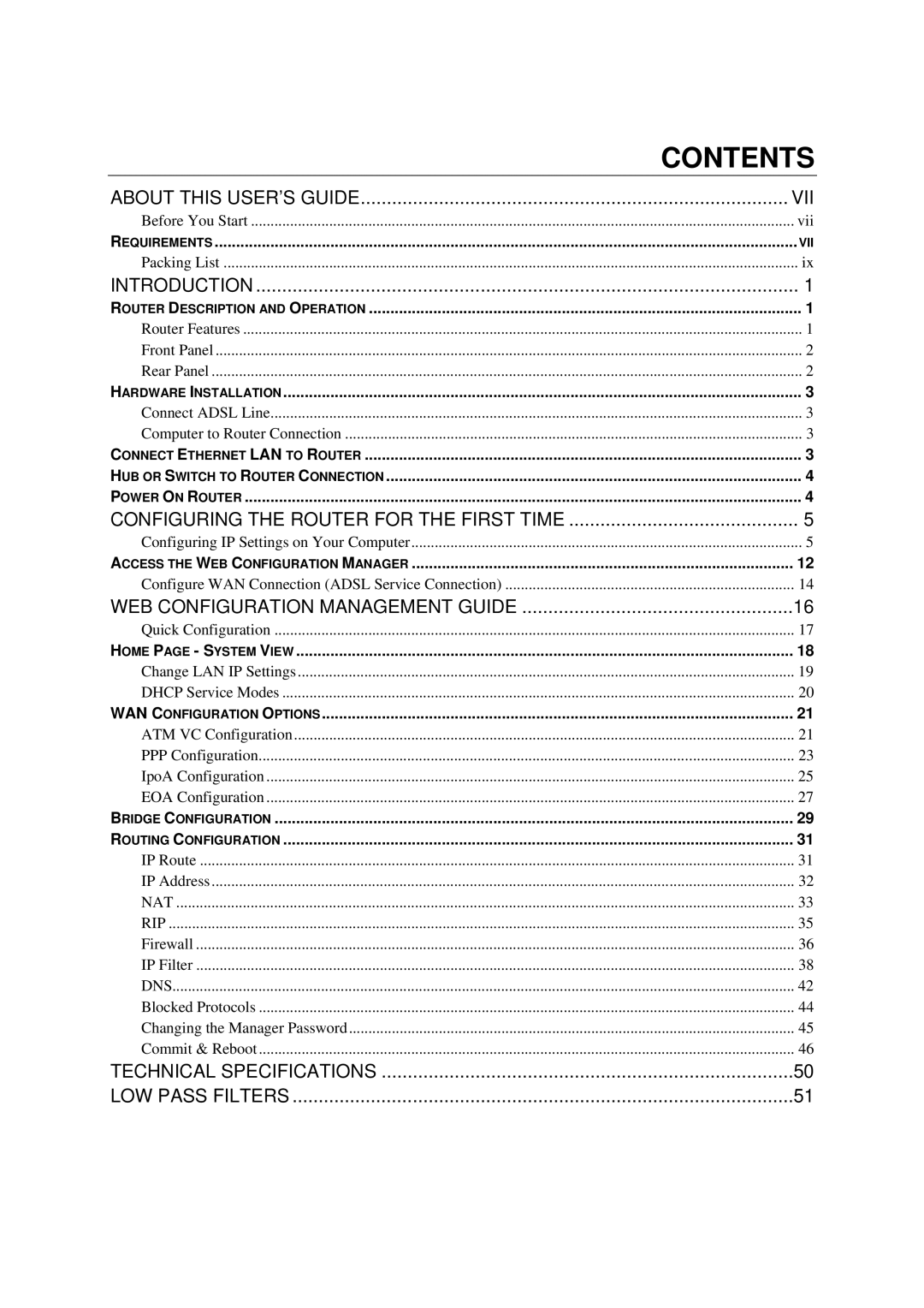 D-Link DSL-500G manual Contents 