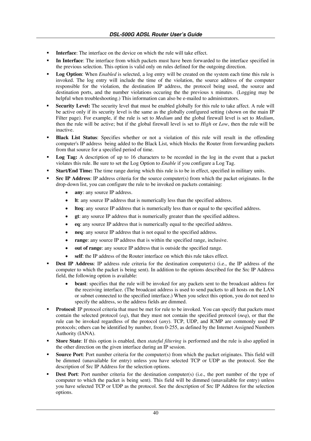 D-Link manual DSL-500G Adsl Router User’s Guide 