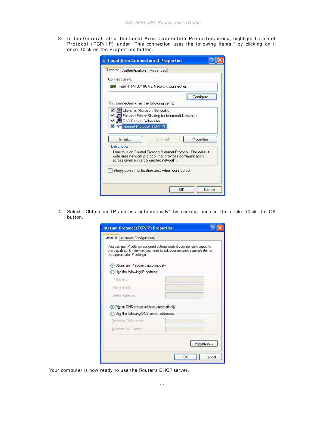 D-Link manual DSL-504T DSL Router User’s Guide 