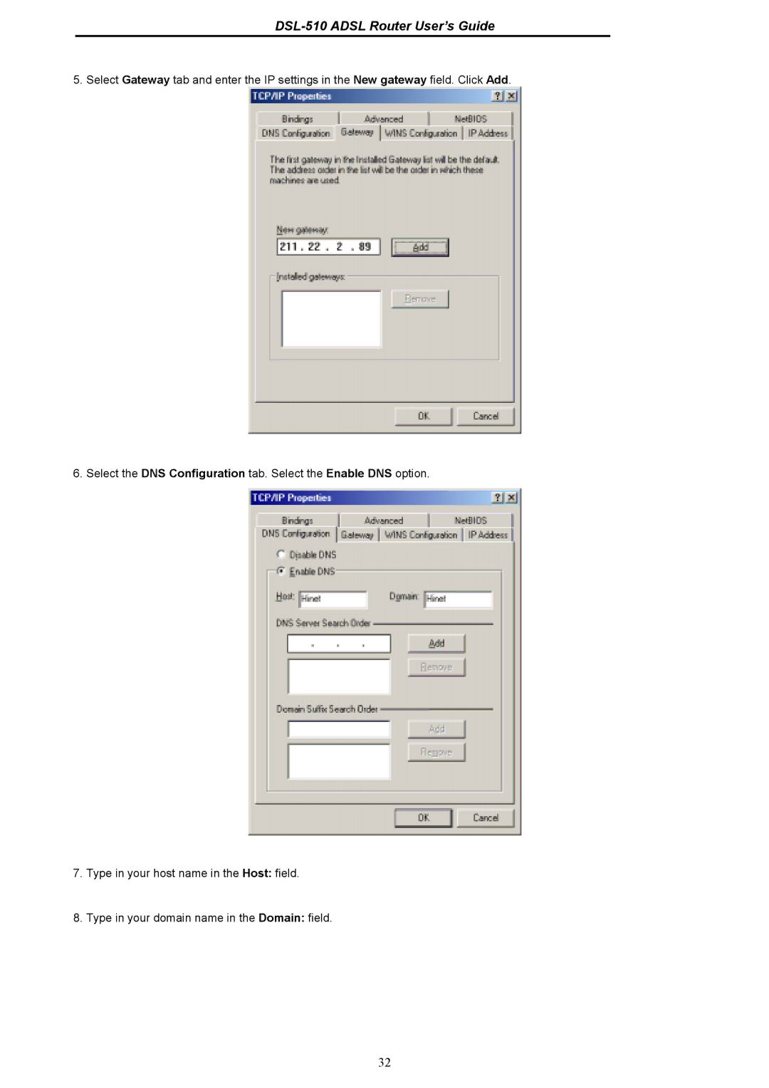 D-Link manual DSL-510 Adsl Router User’s Guide 