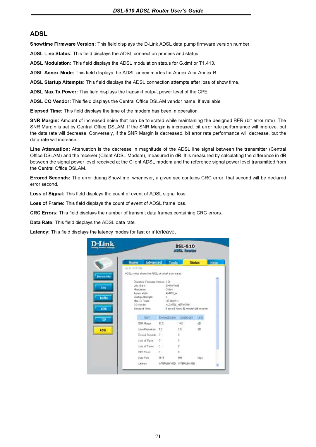 D-Link DSL-510 manual Adsl 