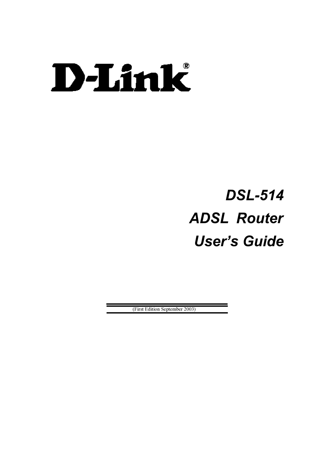 D-Link manual DSL-514 Adsl Router User’s Guide 