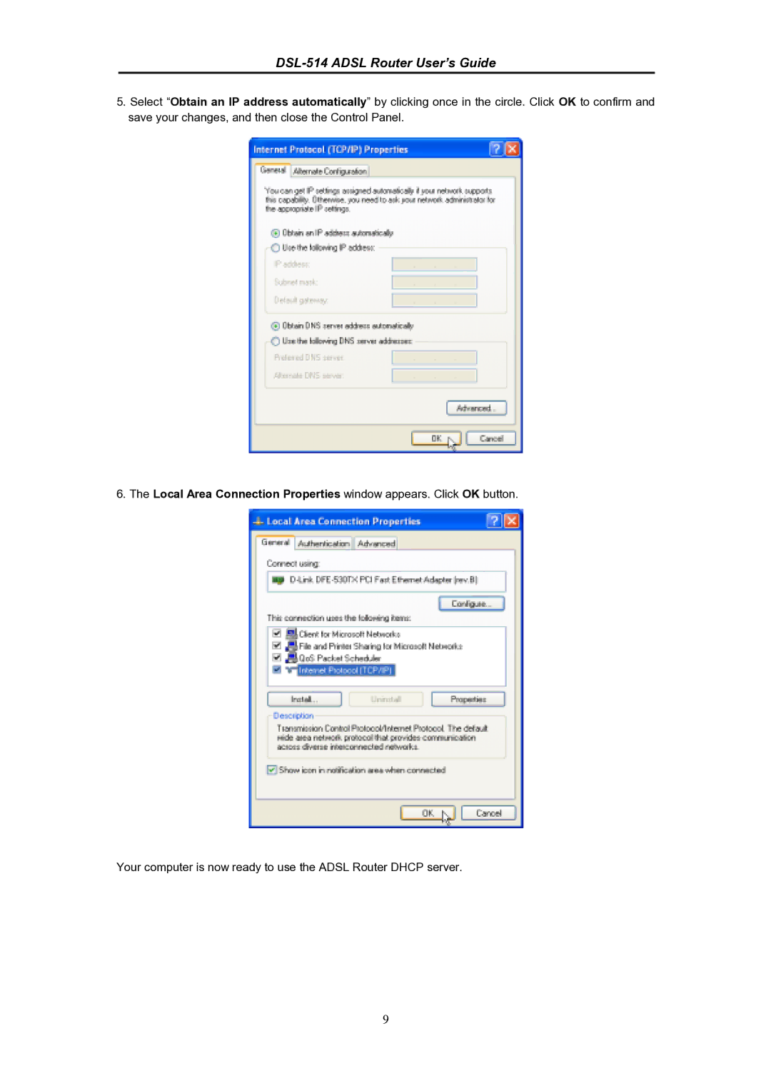 D-Link manual DSL-514 Adsl Router User’s Guide 