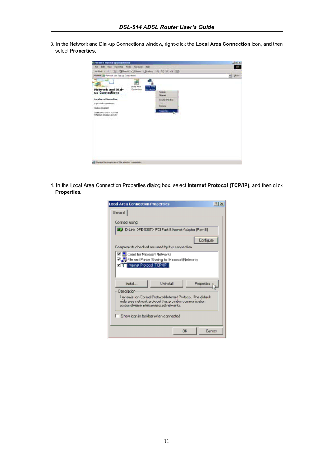 D-Link manual DSL-514 Adsl Router User’s Guide 