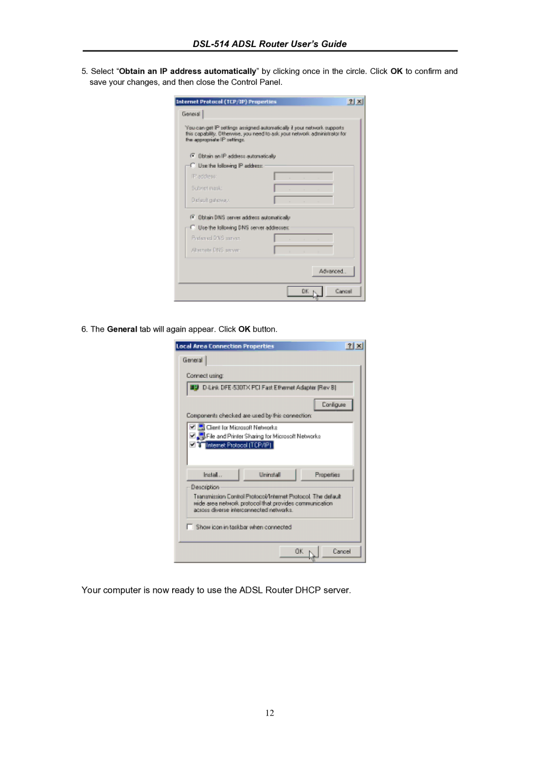 D-Link manual DSL-514 Adsl Router User’s Guide 