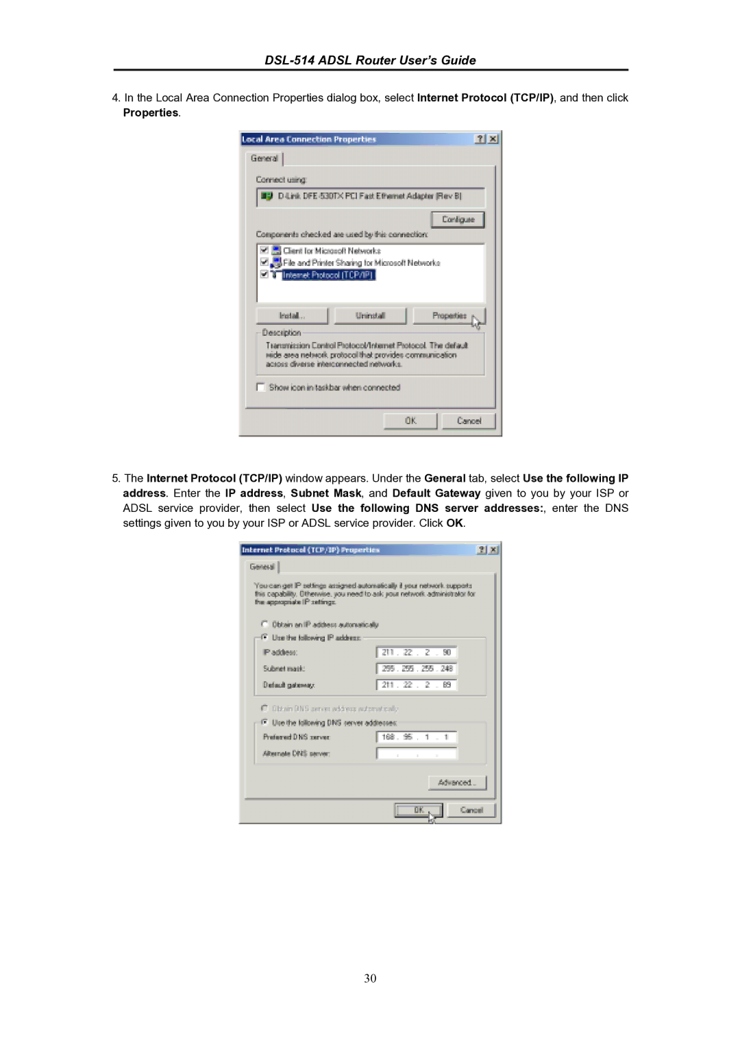 D-Link manual DSL-514 Adsl Router User’s Guide 