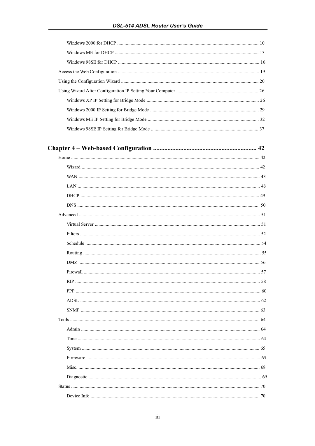 D-Link DSL-514 manual Web-based Configuration 