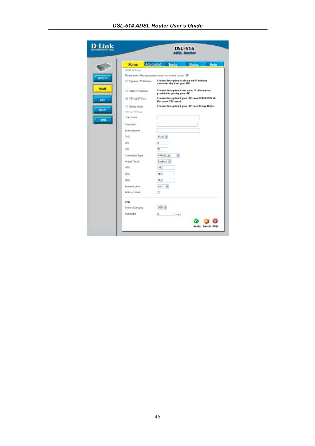 D-Link manual DSL-514 Adsl Router User’s Guide 