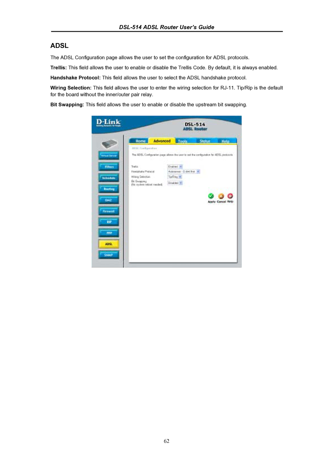 D-Link DSL-514 manual Adsl 