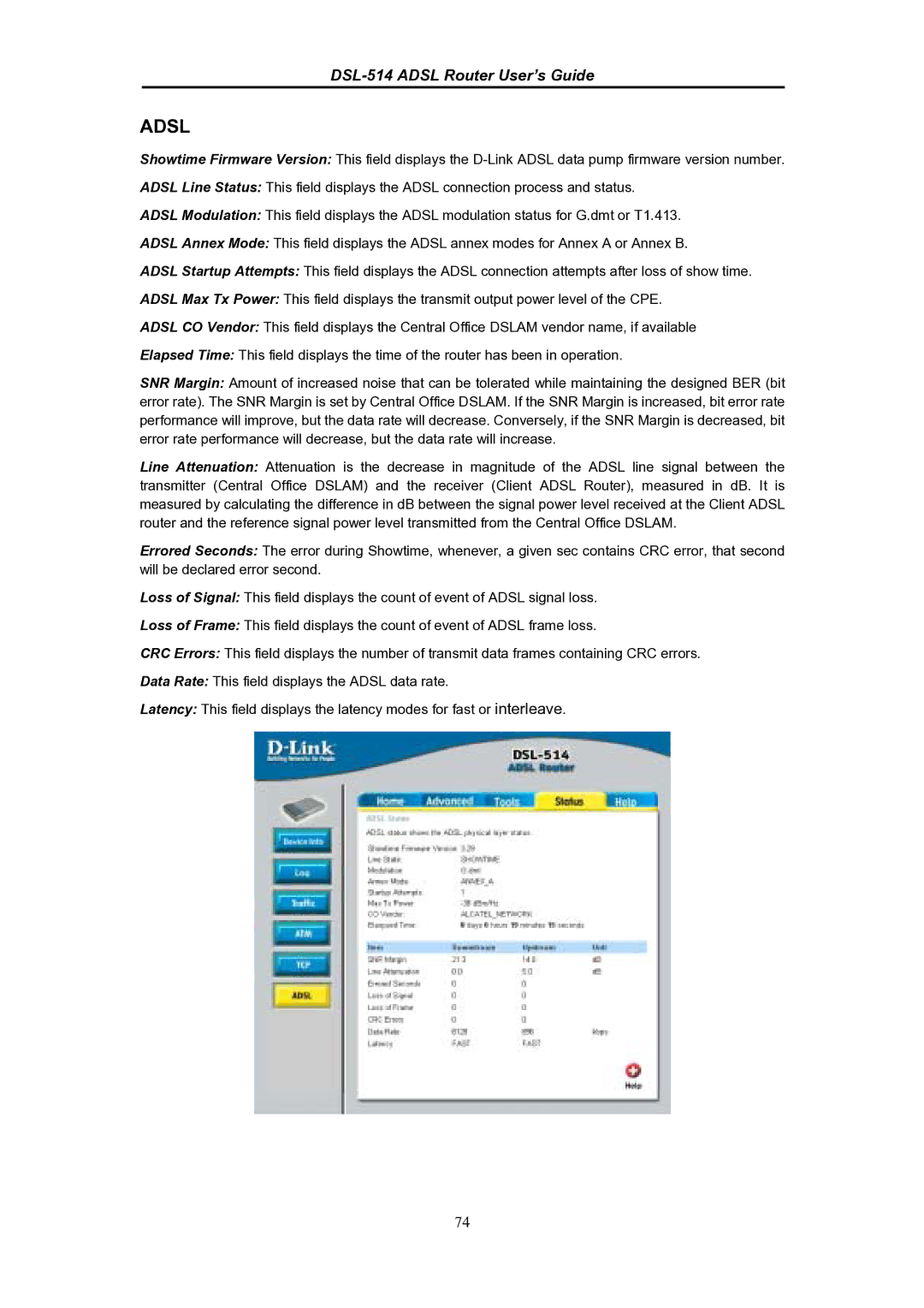 D-Link DSL-514 manual Adsl 