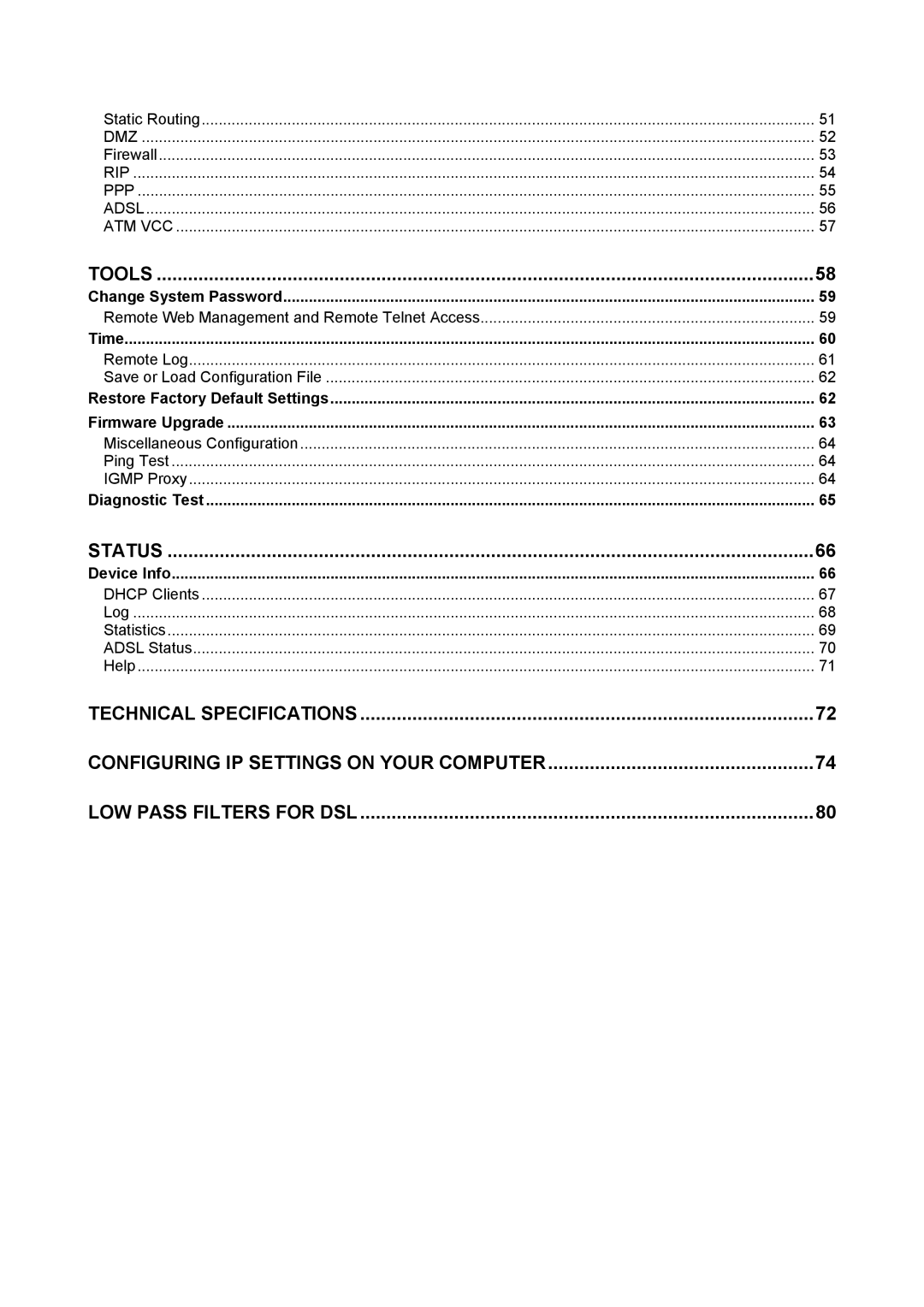 D-Link DSL-522T manual Status 