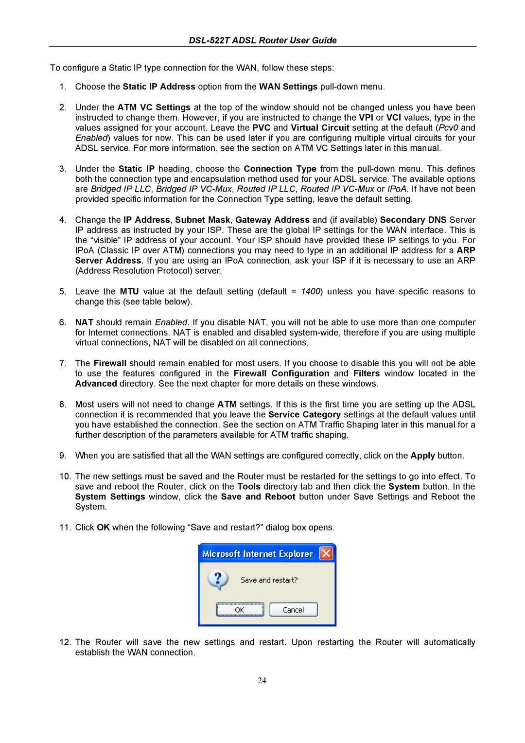 D-Link manual DSL-522T Adsl Router User Guide 