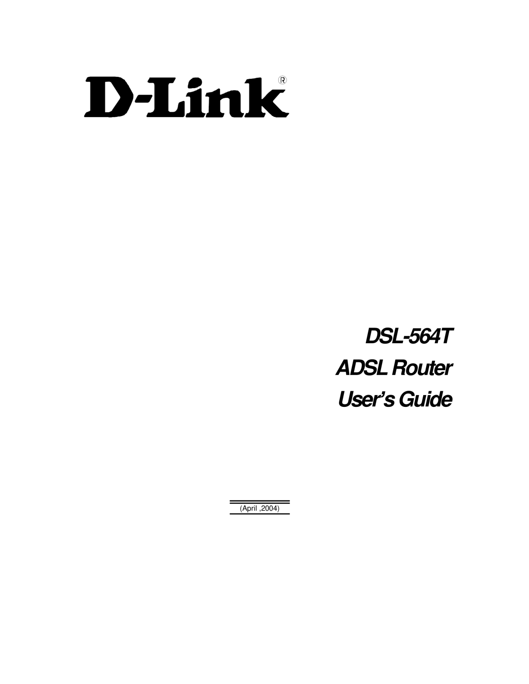 D-Link manual DSL-564T Adsl Router User’s Guide 