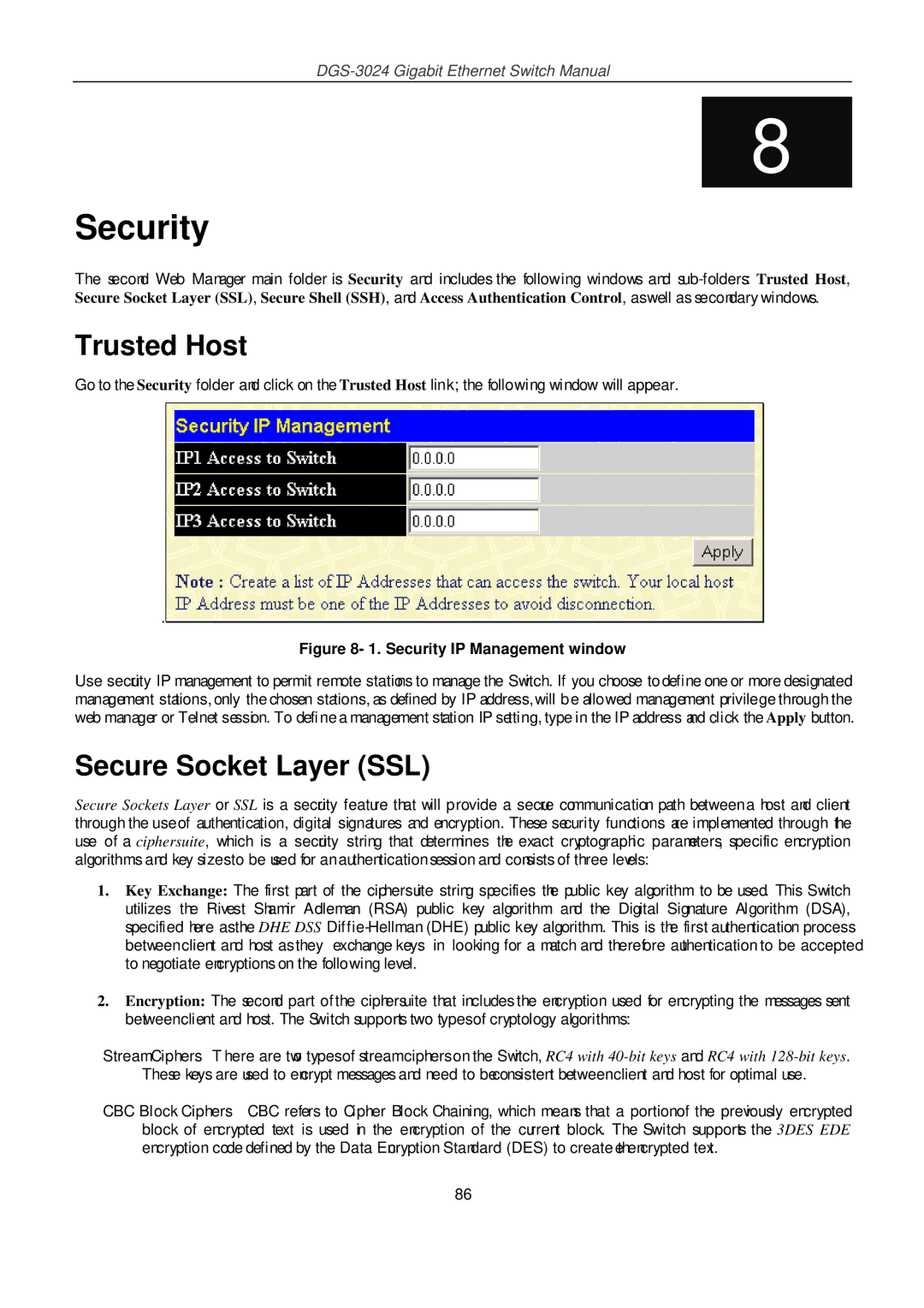 D-Link DSL-G604T manual Trusted Host, Secure Socket Layer SSL 