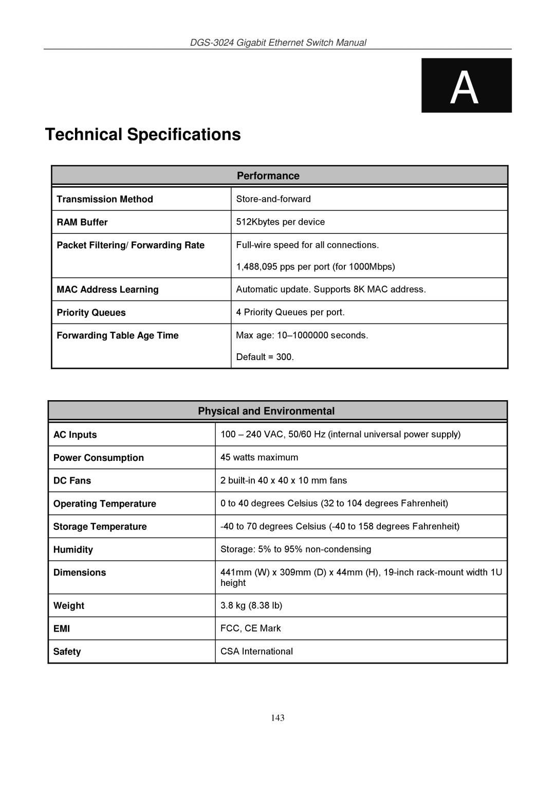 D-Link DSL-G604T manual Technical Specifications 