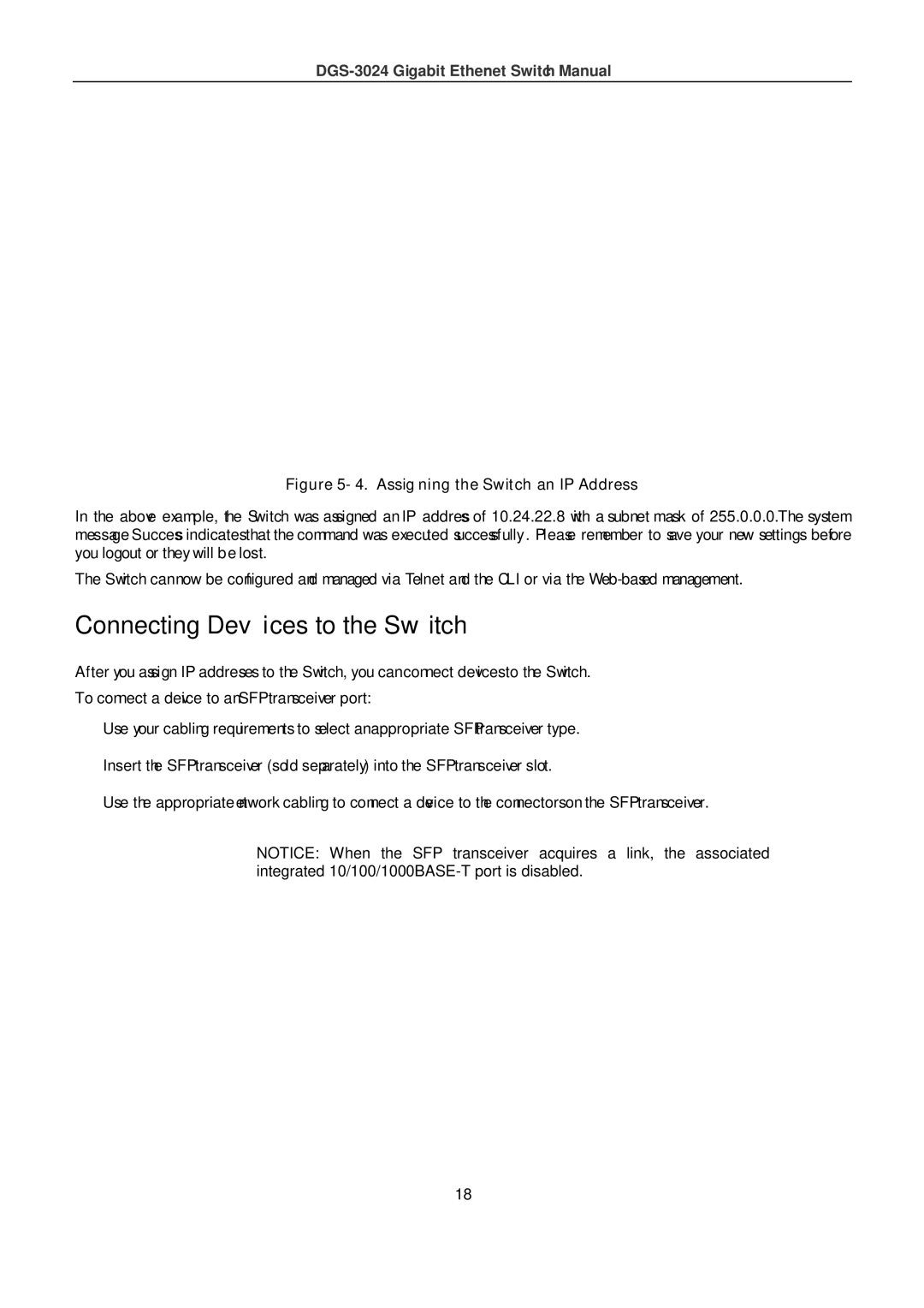 D-Link DSL-G604T manual Connecting Devices to the Switch, Assigning the Switch an IP Address 