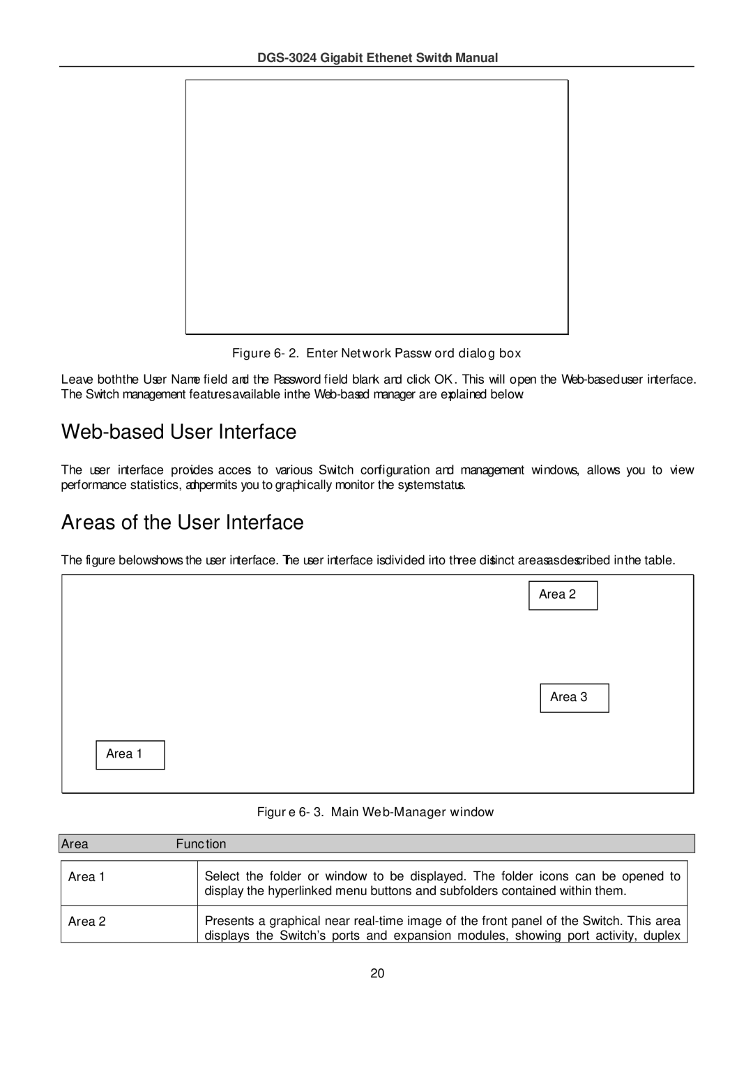 D-Link DSL-G604T manual Web-based User Interface, Areas of the User Interface 