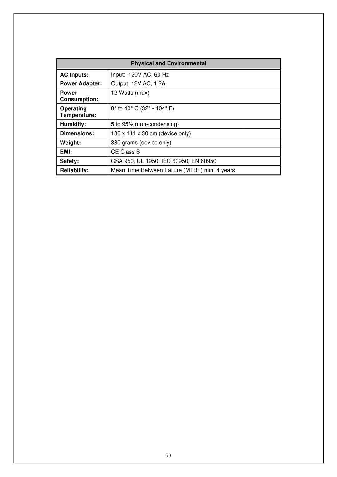 D-Link DSL-G664T manual Physical and Environmental, CE Class B 