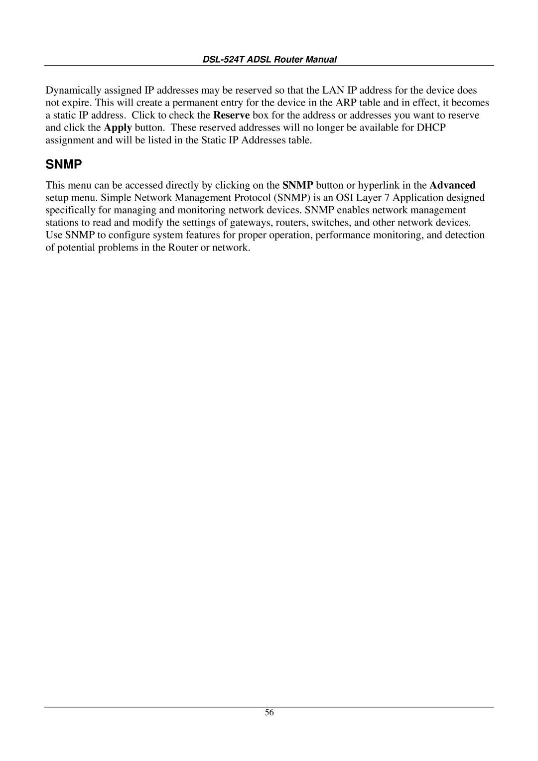 D-Link DSL524T manual Snmp 