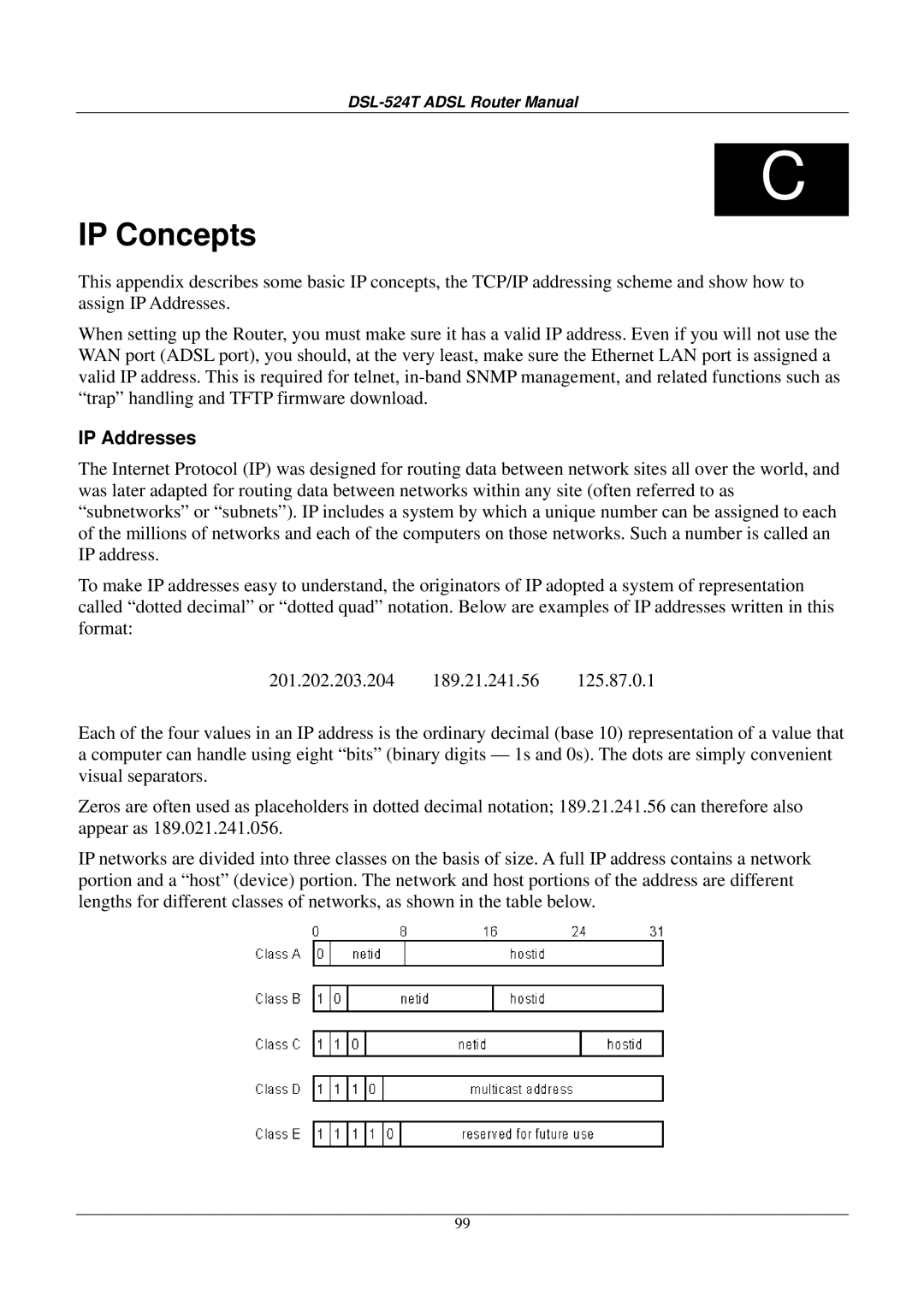 D-Link DSL524T manual IP Concepts, IP Addresses 