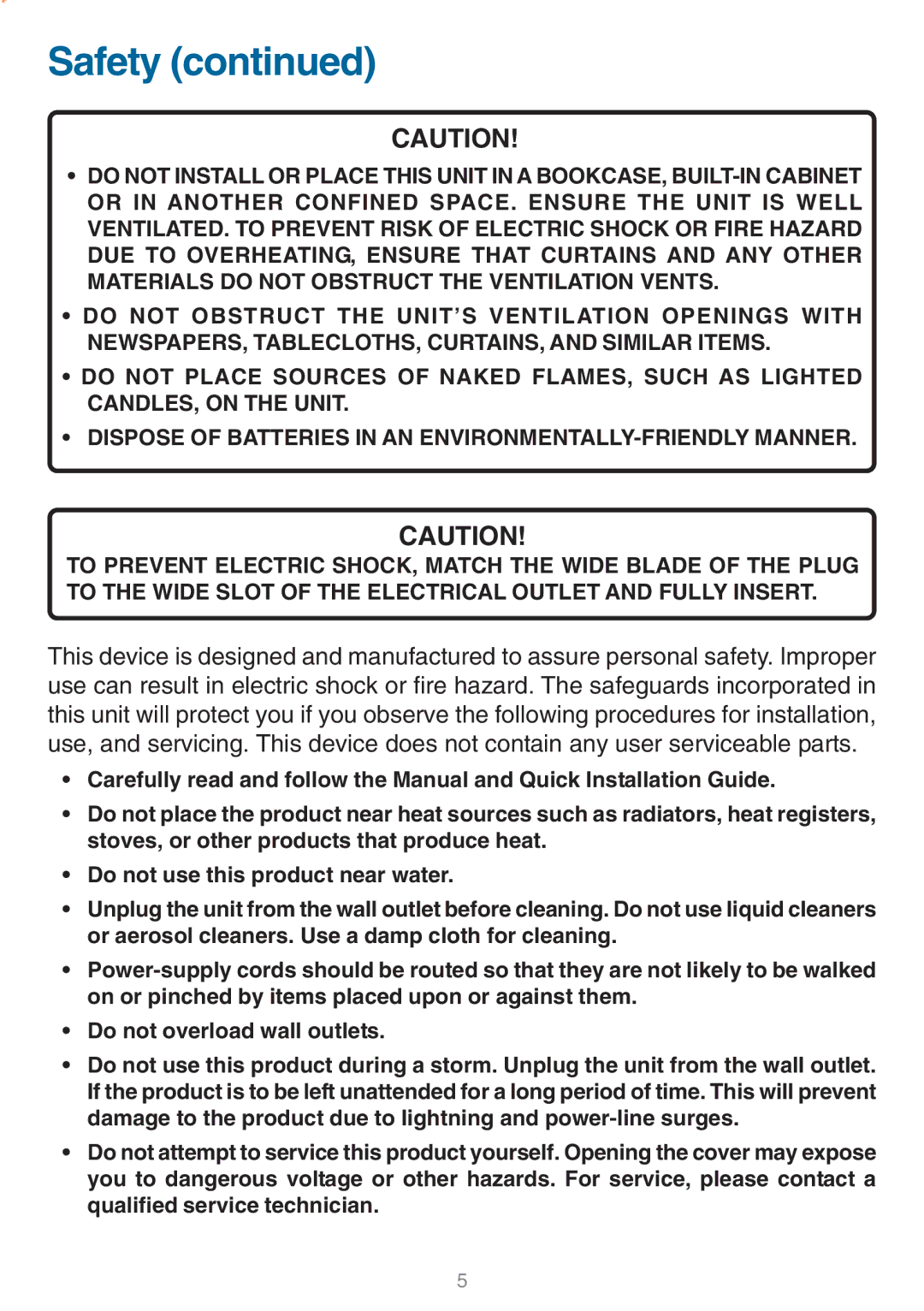 D-Link DSM-320 manual Safety 