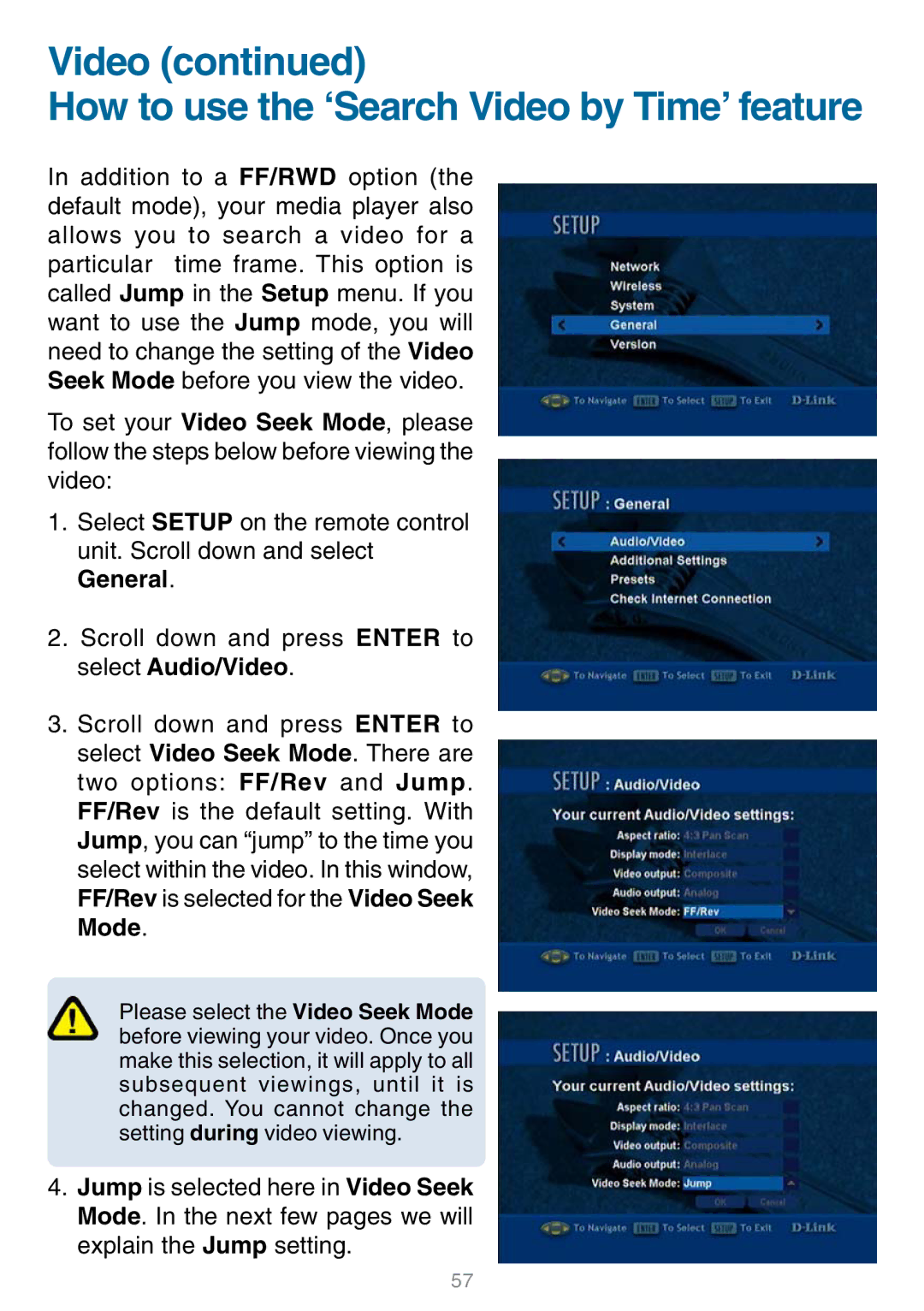 D-Link DSM-320 manual Video How to use the ‘Search Video by Time’ feature 