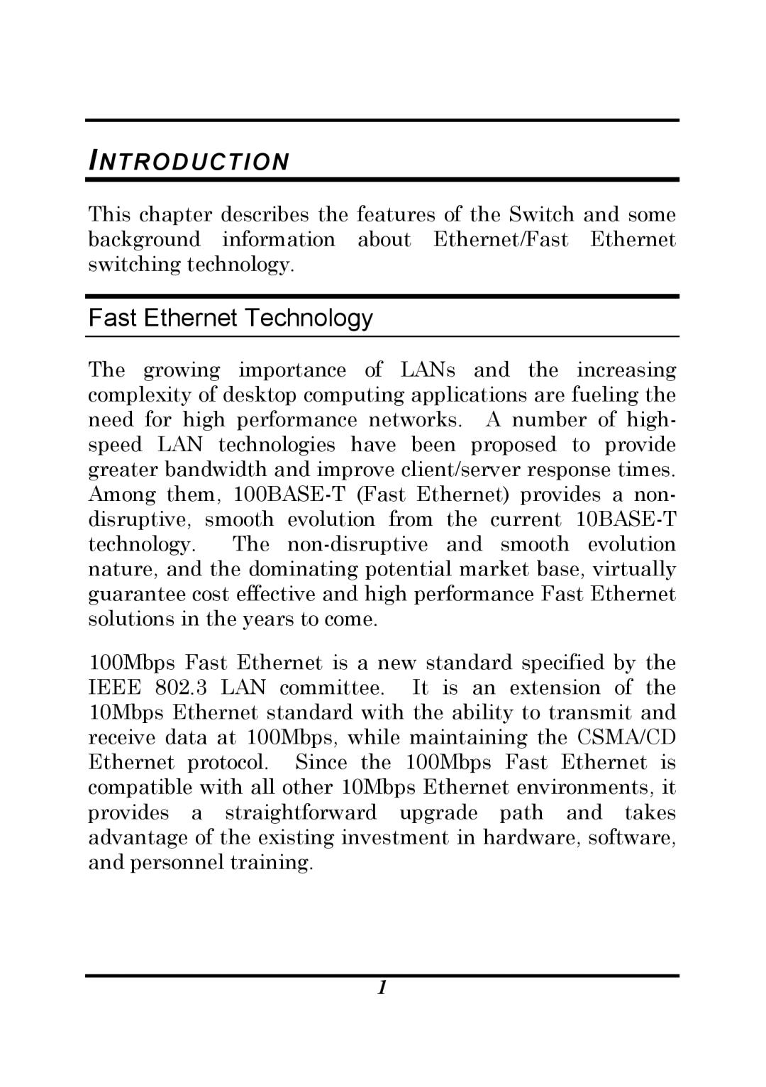 D-Link DSS-5 manual Fast Ethernet Technology, Ntroduction 