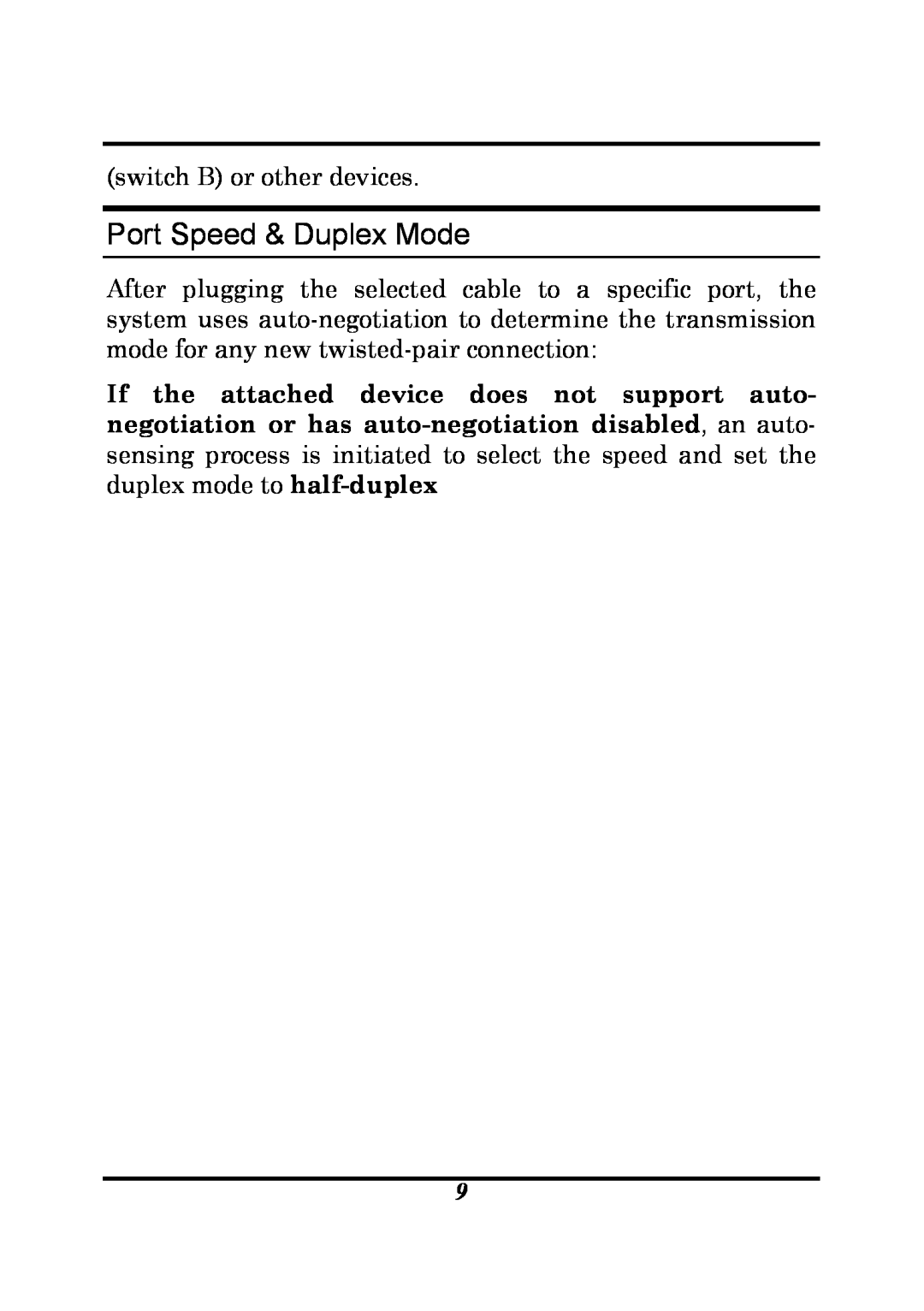 D-Link DSS-5 manual Port Speed & Duplex Mode, switch B or other devices 