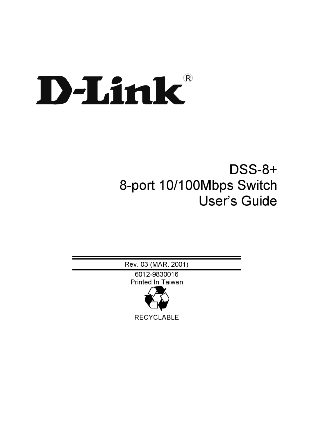 D-Link manual DSS-8+ 8-port 10/100Mbps Switch User’s Guide 
