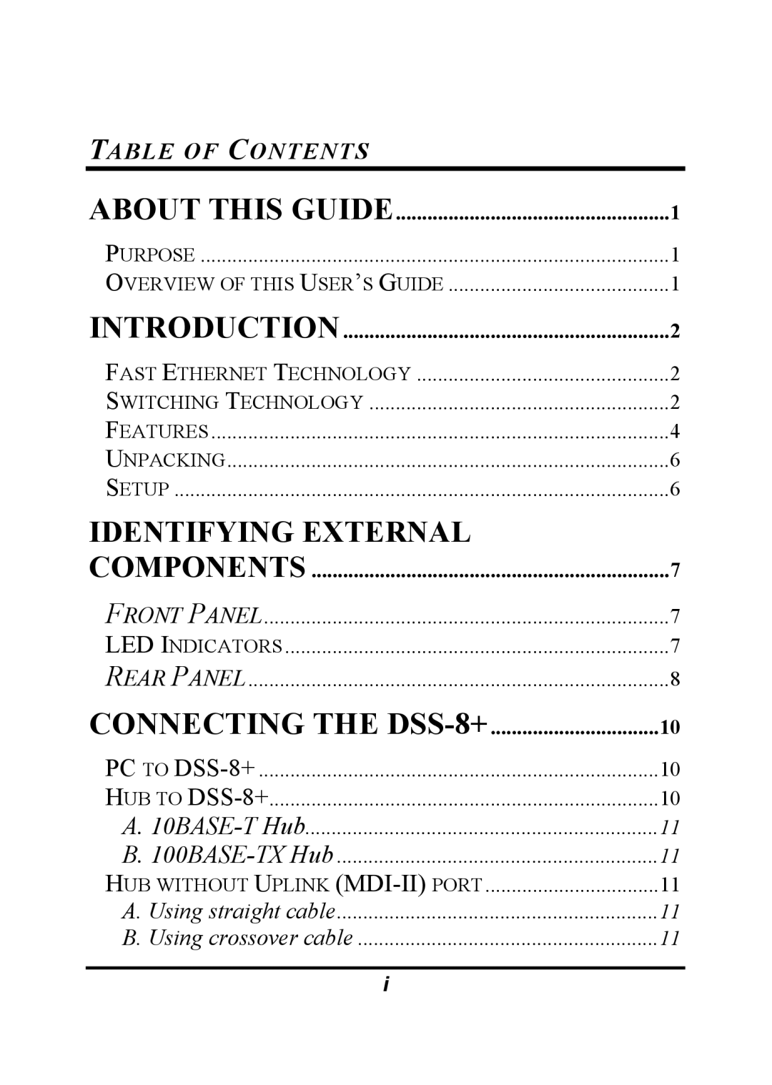 D-Link DSS-8+ manual Identifying External 