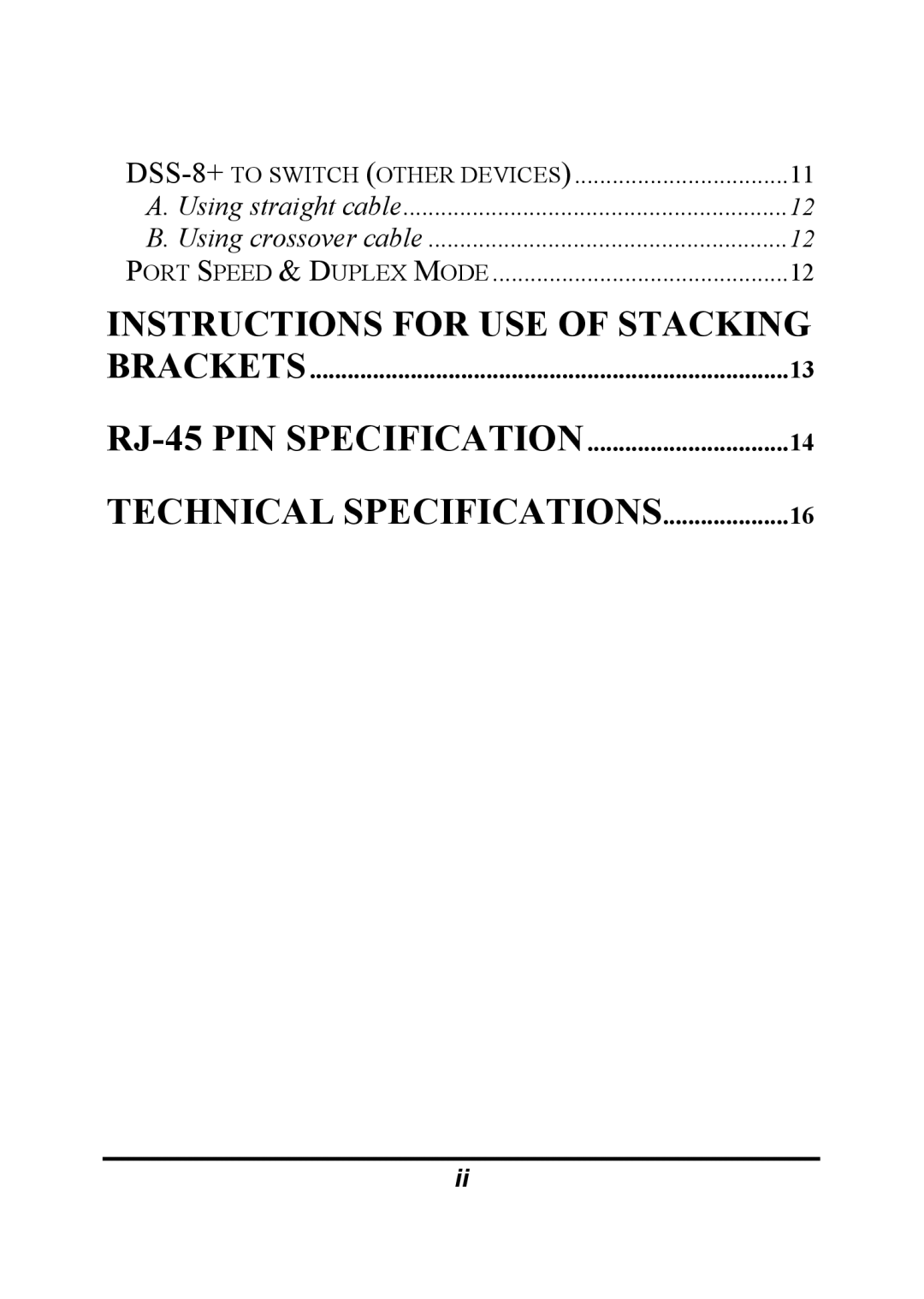 D-Link DSS-8+ manual Technical Specifications 