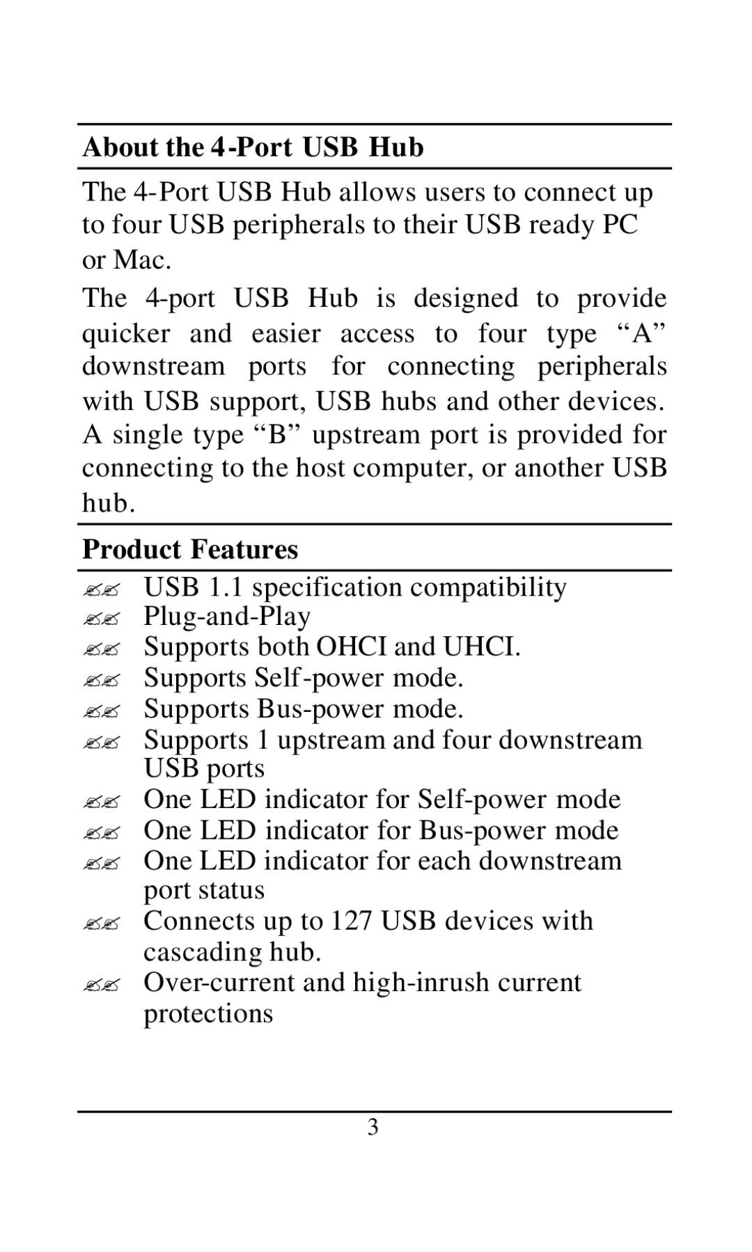 D-Link DU-H4 user manual About the 4-Port USB Hub, Product Features 