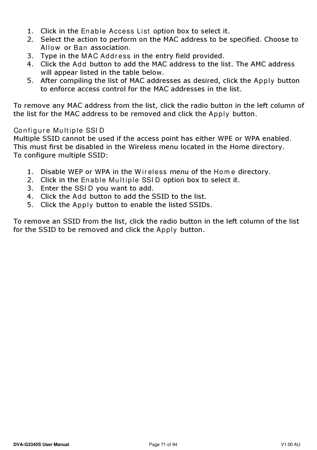 D-Link DVA-G3340S manual Configure Multiple Ssid 