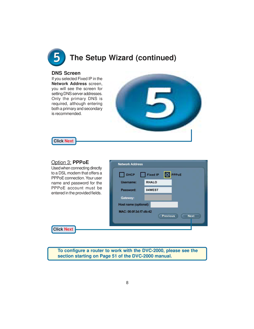 D-Link DVC-2000 warranty DNS Screen 