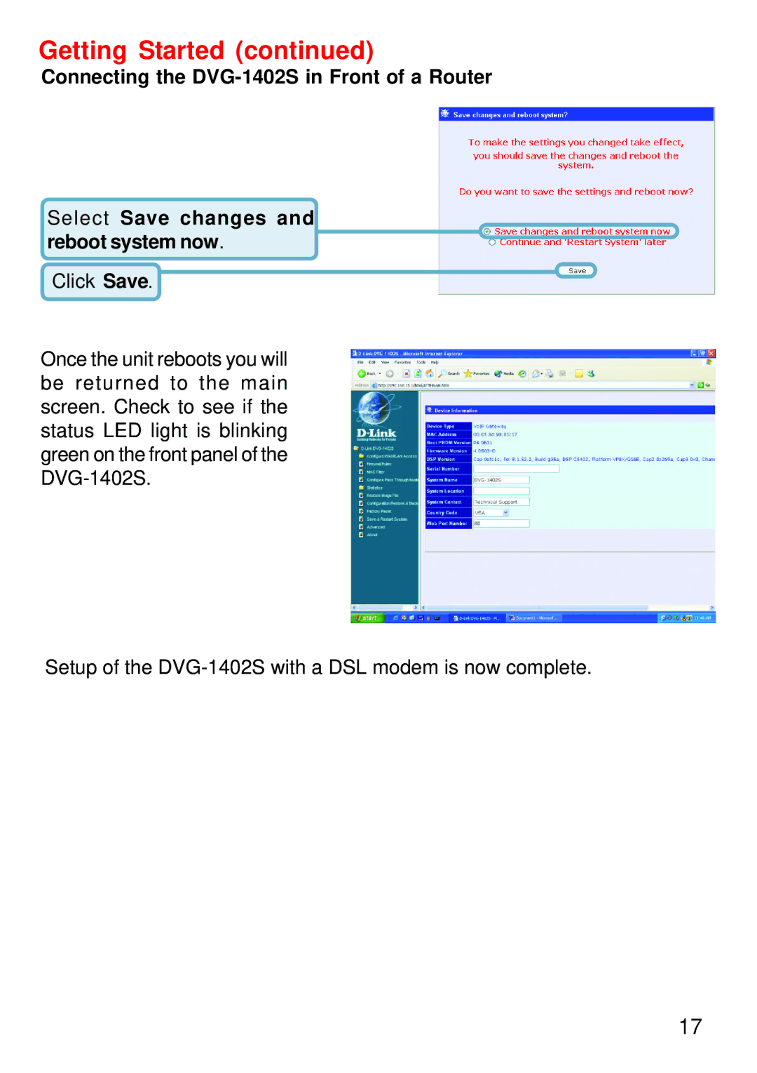 D-Link DVG-1402S manual Getting Started 