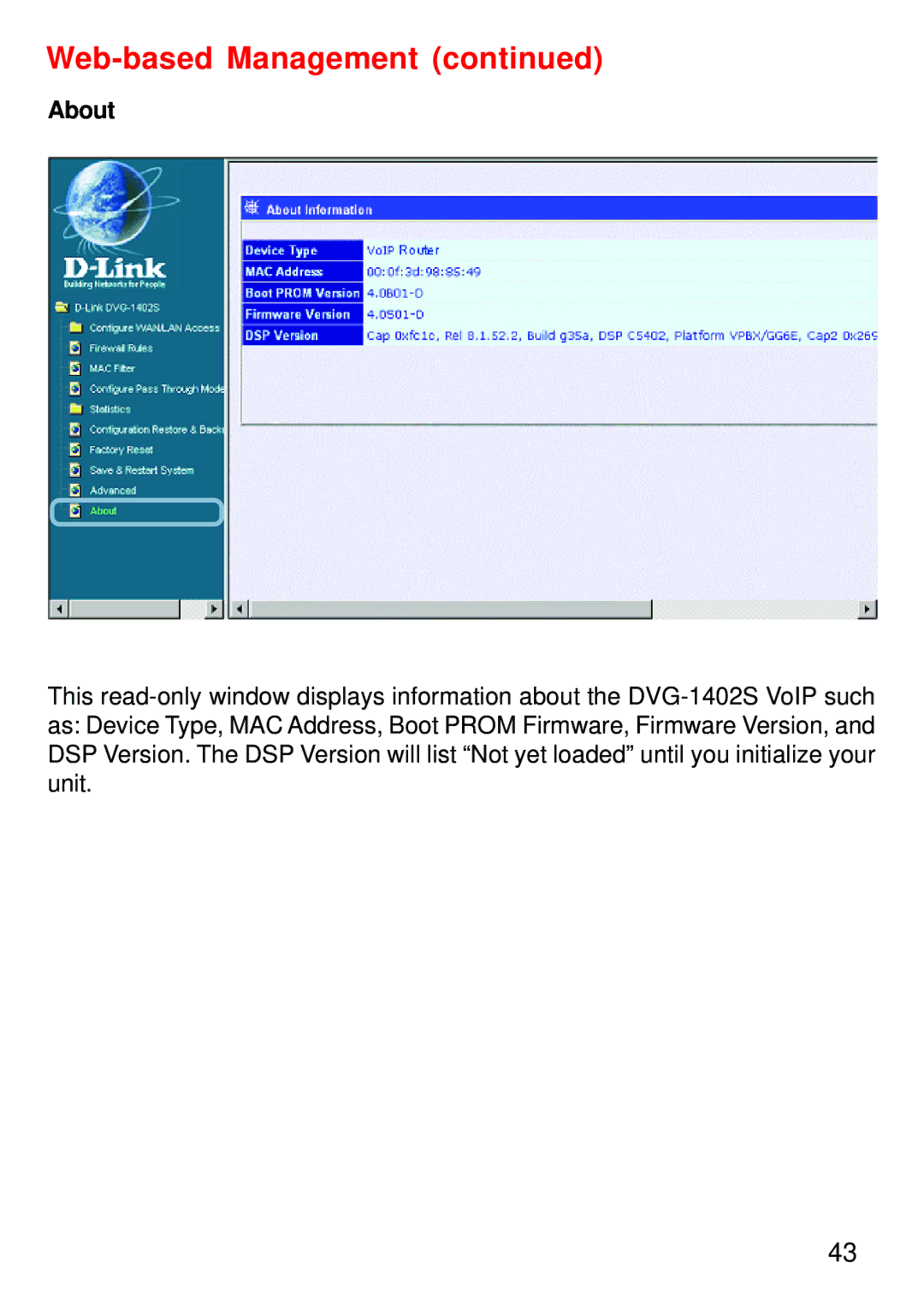 D-Link DVG-1402S manual About 