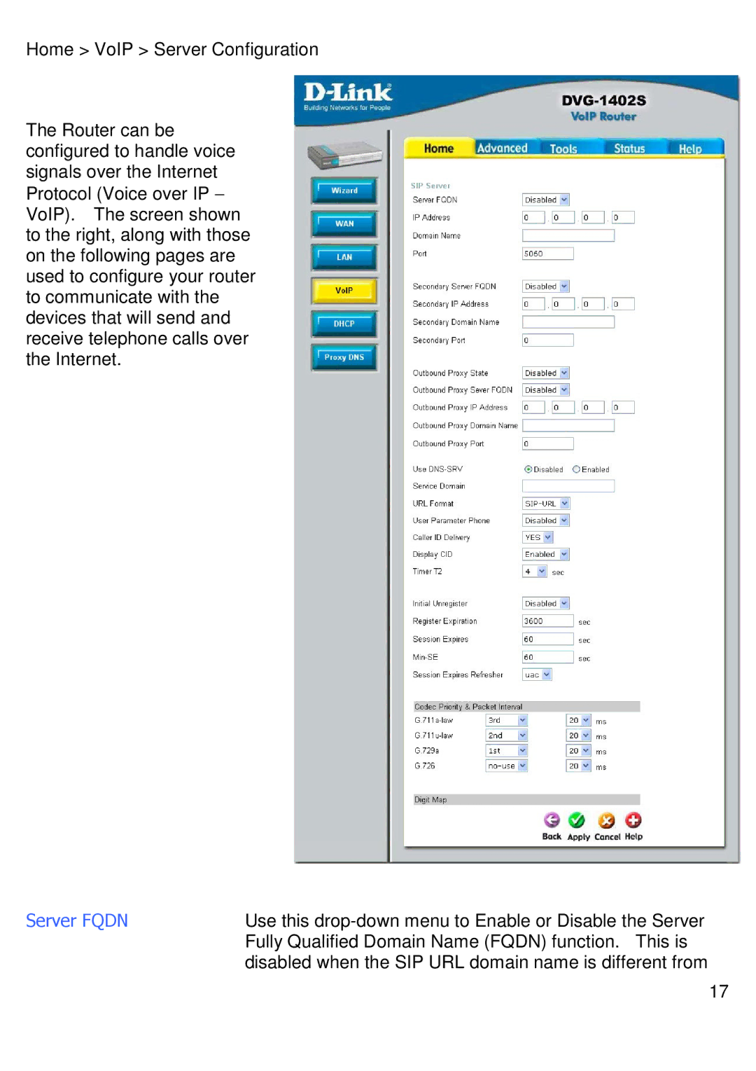 D-Link DVG-1402S manual Server Fqdn 