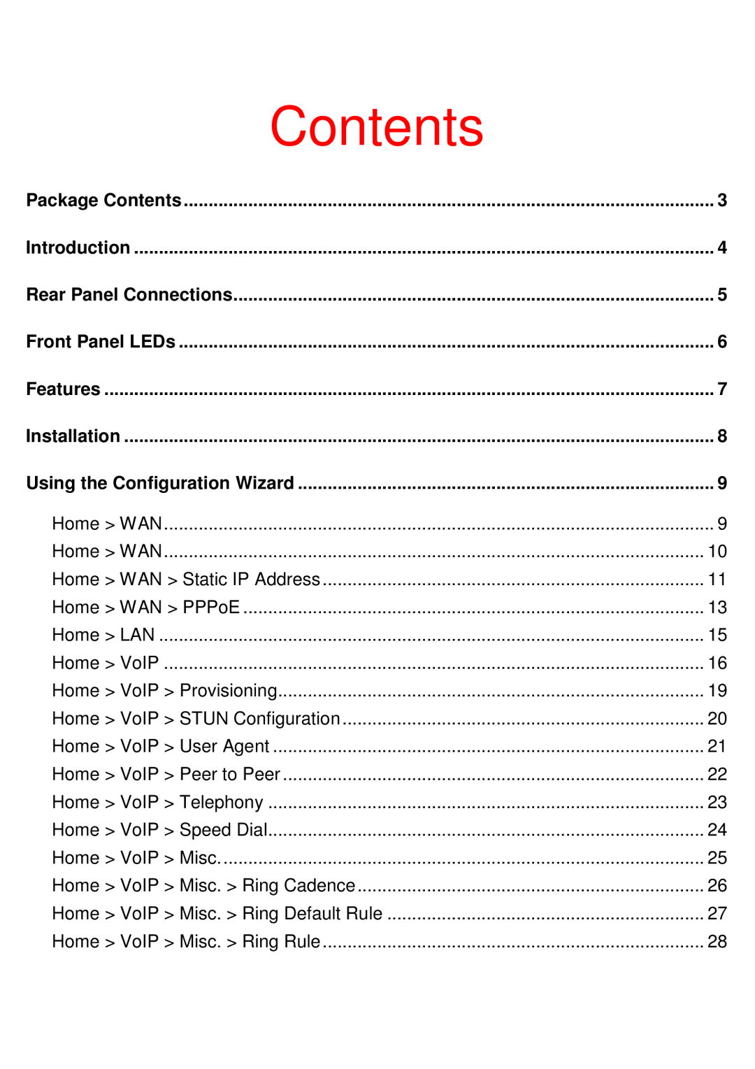 D-Link DVG-1402S manual Contents 