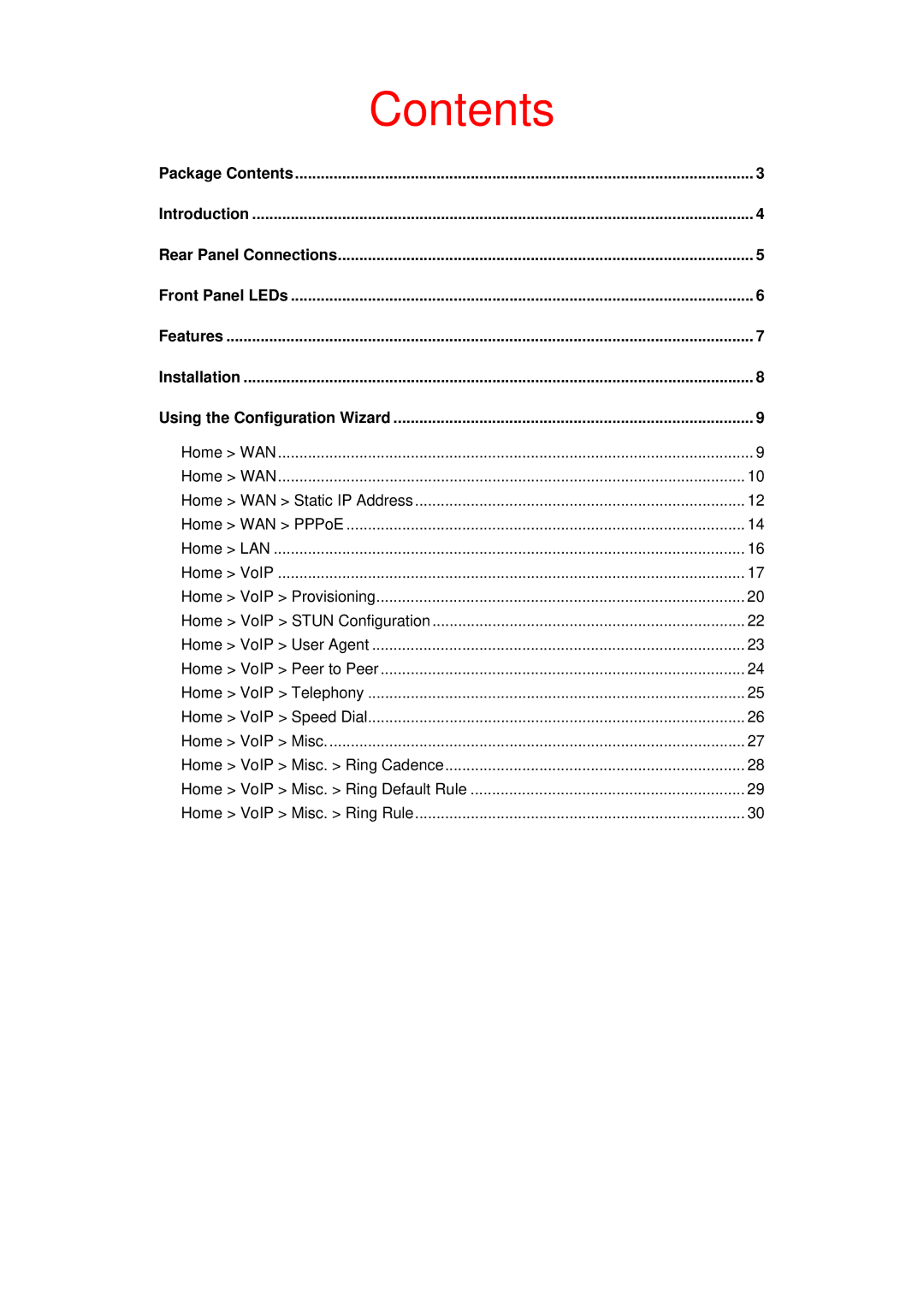 D-Link DVG-1402S manual Contents 