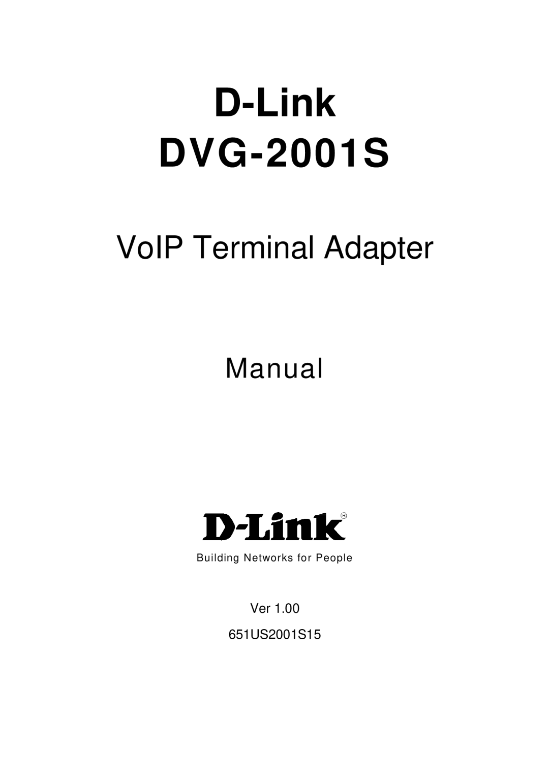 D-Link manual Link DVG-2001S 