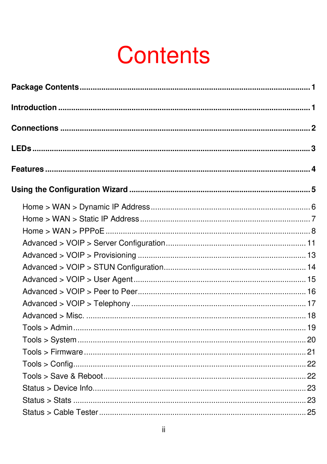 D-Link DVG-2001S manual Contents 