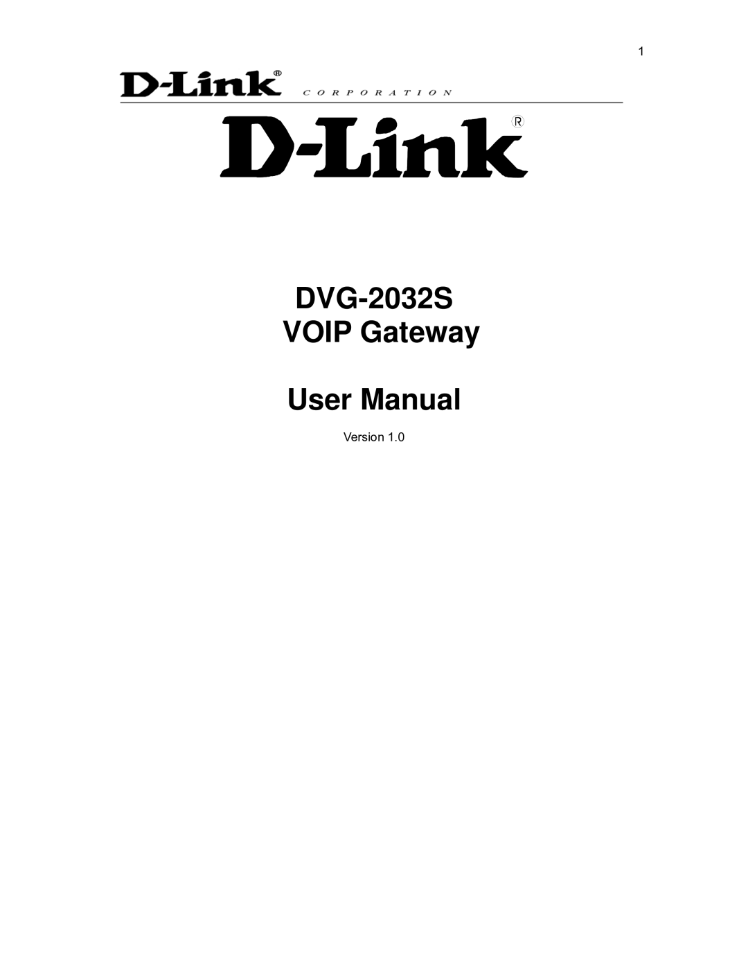 D-Link user manual DVG-2032S Voip Gateway 