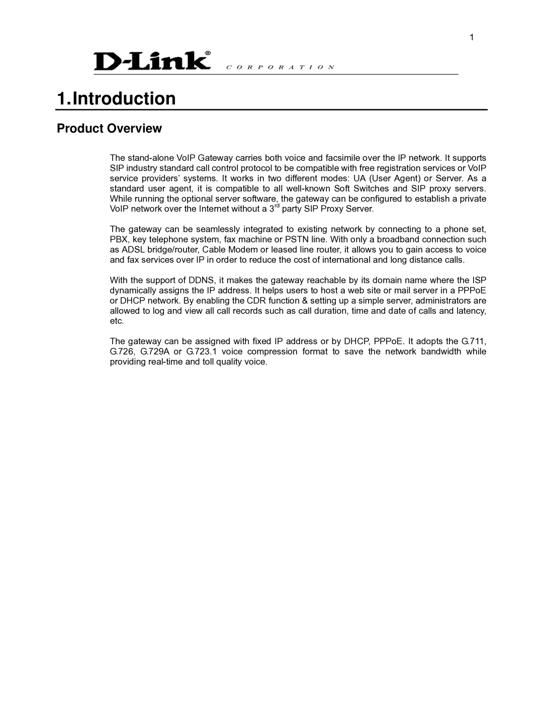 D-Link DVG-2032S user manual Introduction, Product Overview 