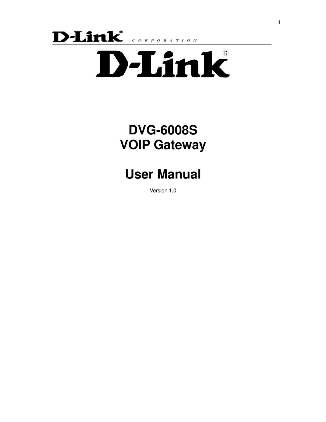 D-Link user manual DVG-6008S Voip Gateway 